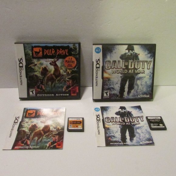 lot 2 Nintendo DS Deer Drive & Call of Duty World At War video game manu…